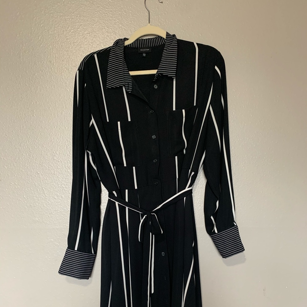Who What Wear Striped Shirt Dress (w/belt)